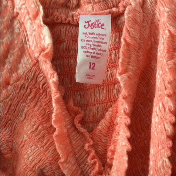 Justice Girls Pink Coral Summer Romper Size12girls - Picture 3 of 3